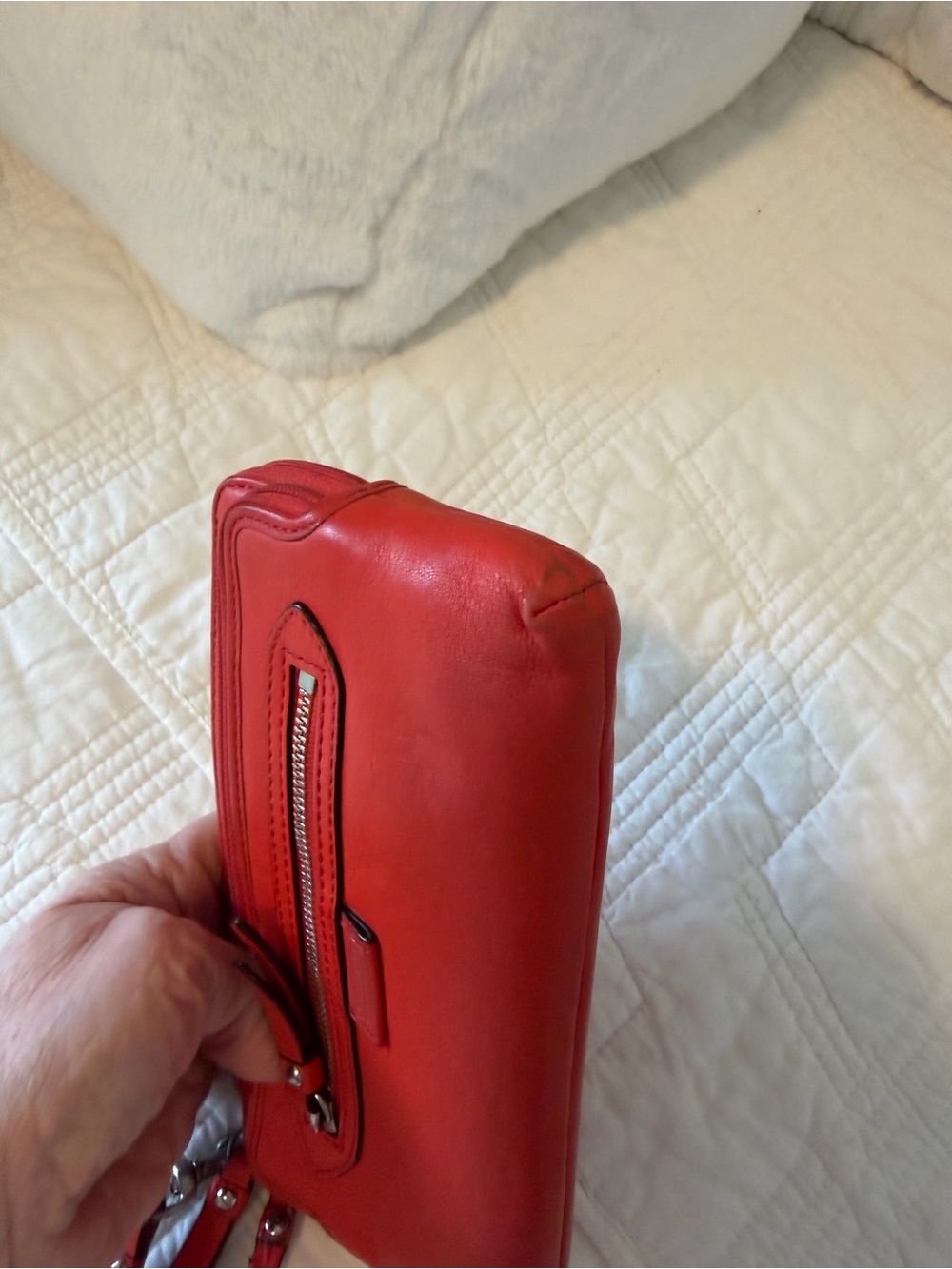 Coach Red Leather Wristlet Wallet 8x5 - Picture 9 of 9